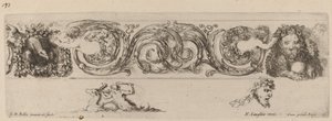 Frise ornementale avec aigle et lion enguirlandés par des enfants - Stefano della Bella