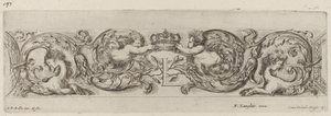 Frise ornementale avec lettre L Louis XIV, probablement 1648 - Stefano della Bella