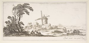 Une famille au centre, diverses figures et chevaux au milieu, vers 1641 - Stefano della Bella