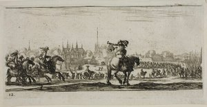 Planche Douze des Dessins de Plusieurs Mouvements par des Soldats - Stefano della Bella