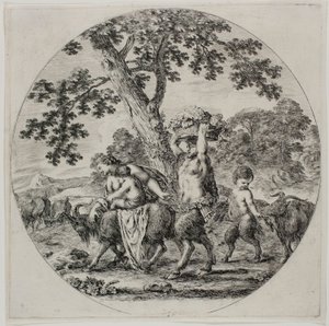 Famille de satyres en marche - Stefano della Bella
