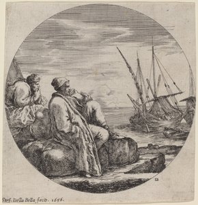 Port avec deux marchands turcs - Stefano della Bella
