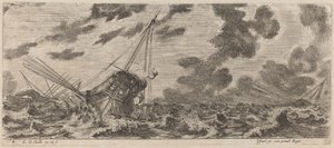 Navire en tempête - Stefano della Bella