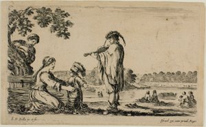 Violoniste debout, de Figures diverses de la campagne - Stefano della Bella