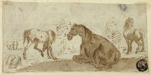 Études de chevaux dans un paysage