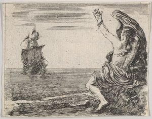 Thésée et Ariane, du Jeu de la Mythologie - Stefano della Bella