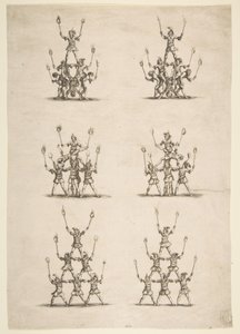 Trente-six acrobates en six groupes, 1652 - Stefano della Bella