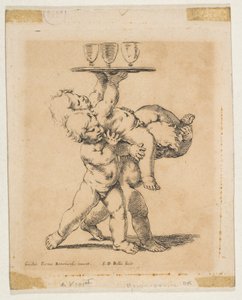 Trois enfants avec un plateau, vers 1638