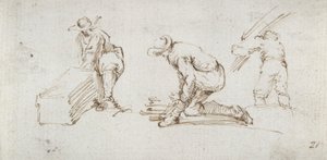 Trois études de figure - Stefano della Bella