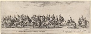 Vingt pages et cinq chevaux turcs - Stefano della Bella