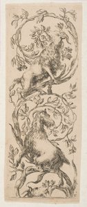 Deux chèvres grignotant des branches, vers 1653 - Stefano della Bella
