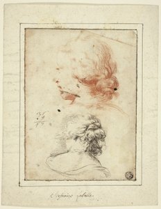 Deux études : Tête de femme en profil trois-quarts ; Buste de femme vu de dos