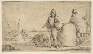 Deux marins avec une balle de marchandises, vers 1662 - Stefano della Bella