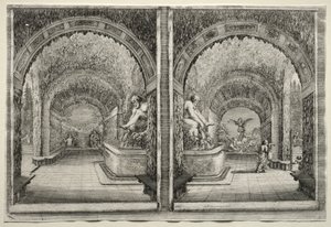 Vues de la Villa de Pratolino: Deux vues de la grotte - Stefano della Bella