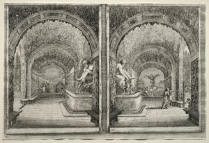 Vues de la Villa de Pratolino: Deux vues de la grotte - Stefano della Bella