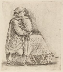 Femme assise sur un tabouret - Stefano della Bella