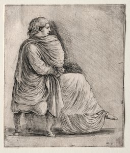 Femme assise sur un tabouret - Stefano della Bella