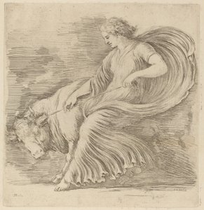 Femme avec un jeune taureau - Stefano della Bella