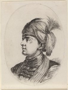 Jeune Maure avec un Turban à Plumes, Tourné vers la Gauche