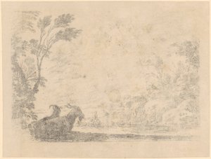 Deux chèvres au repos - Stefano della Bella