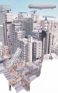 Le bâtiment Lloyds, City de Londres, vers 1987-1995