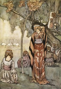 Ils firent un campement et les cygnes leur chantèrent, illustration de 