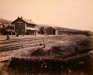 Gare de Mallakah-Zahleh sur la ligne de chemin de fer Beyrouth-Damas - Studio Bonfils