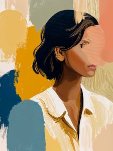 Portrait abstrait coloré - Studio Palette