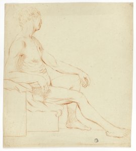 Nu académique masculin assis - Style of Jacques Louis David