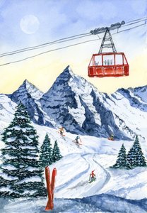 Ski en montagne en hiver - Suchi Deb