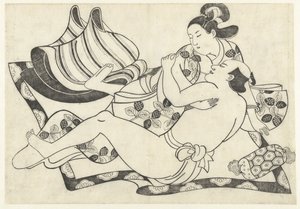 Couple amoureux sur un tapis