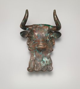 Ornement de tête de taureau pour une lyre, vers 2600-2350 av. J.-C.
