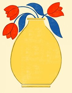 Vase jaune aux tulipes éclatantes - Susan Black