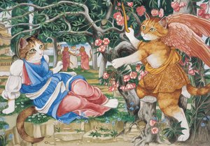 Illustration de Cats Galore! A Compendium of Cultured Cats (pub. 2015) - Susan Herbert