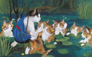 Illustration de Cats Galore! A Compendium of Cultured Cats (pub. 2015) - Susan Herbert