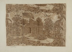 Textile imprimé historique, vers 1940 - Suzanne Roy
