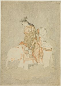 Courtisane sur un éléphant blanc - Suzuki Harunobu