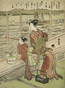 Cerisier à fleurs doubles : Motoura du Minami Yamasakiya - Suzuki Harunobu