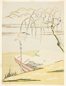 Aigrettes dans la Neige - Suzuki Harunobu