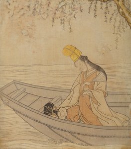 Une femme dans un bateau - Suzuki Harunobu