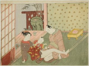 Amoureux avec un jeune assistant regardant, d