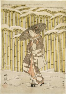 Passage dans la forêt de bambous - Suzuki Harunobu