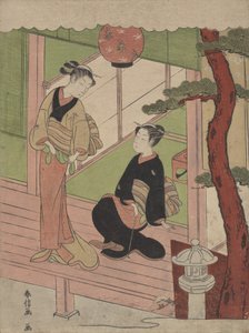 Deux jeunes femmes sur une véranda - Suzuki Harunobu
