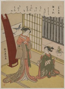 Femme et servante - Suzuki Harunobu
