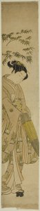 Jeune femme marchant dans la neige