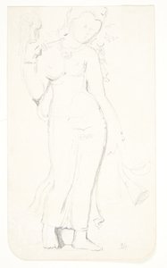 Femme debout. Feuille d
