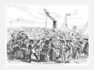 Margate, arrivée du bateau des maris, 1856