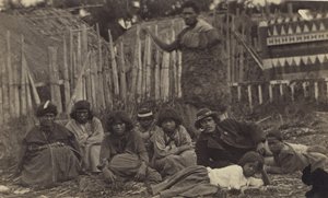 À Pawhakiro Pa, Hawkes Bay, Nouvelle-Zélande, vers 1865