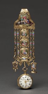 Montre Chatelaine, milieu des années 1800 (métal et émail) - Swiss School