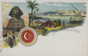 Scènes égyptiennes : Le Caire et sa citadelle, et le Sphinx